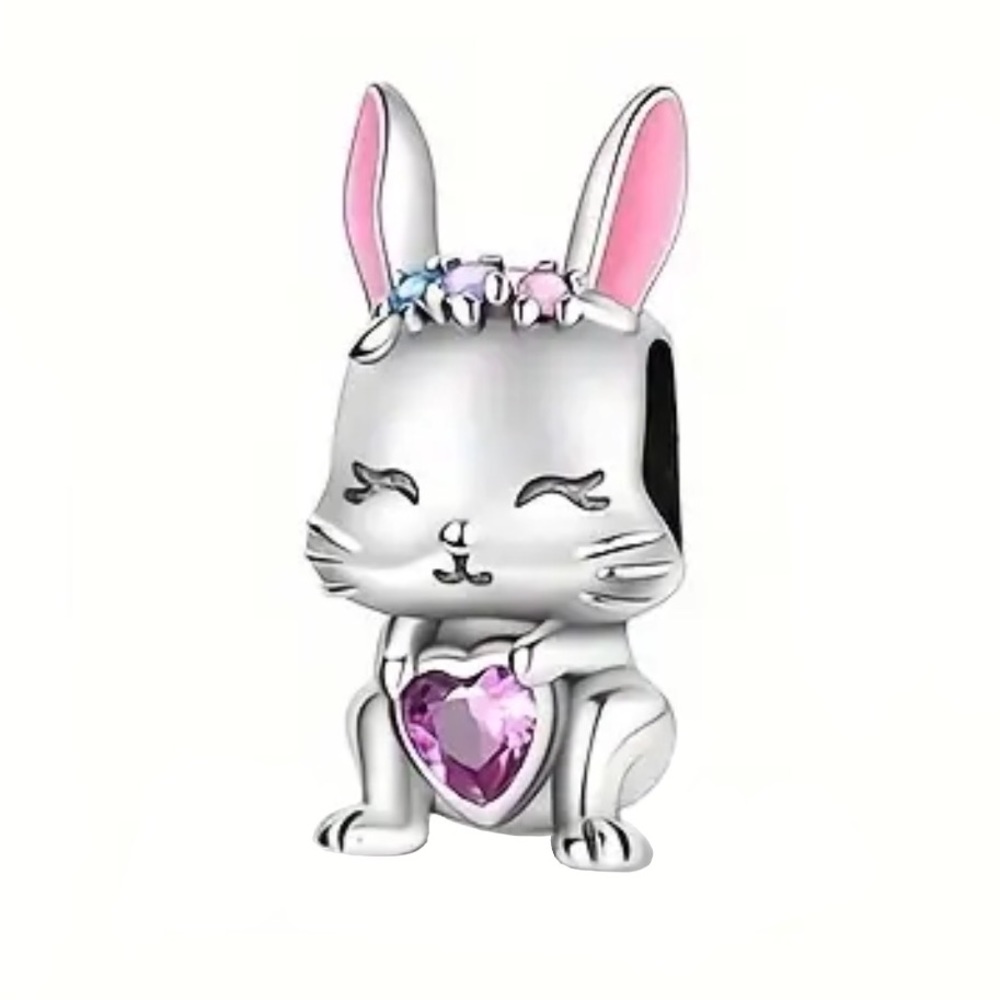 S925 Silver Spring Bunny Easter Charm Pandora Style